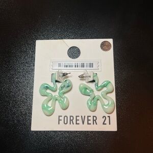 Green Floral Earrings